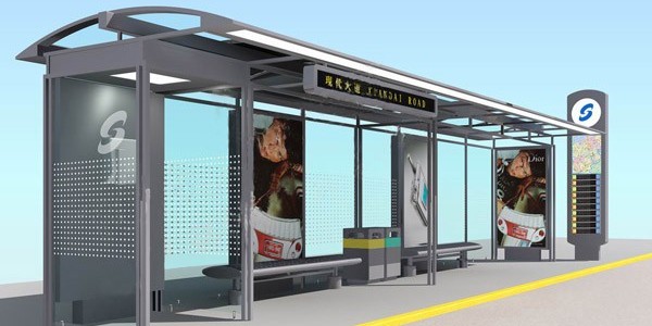 太原陽曲縣定制公交候車亭、站牌、垃圾箱等街具